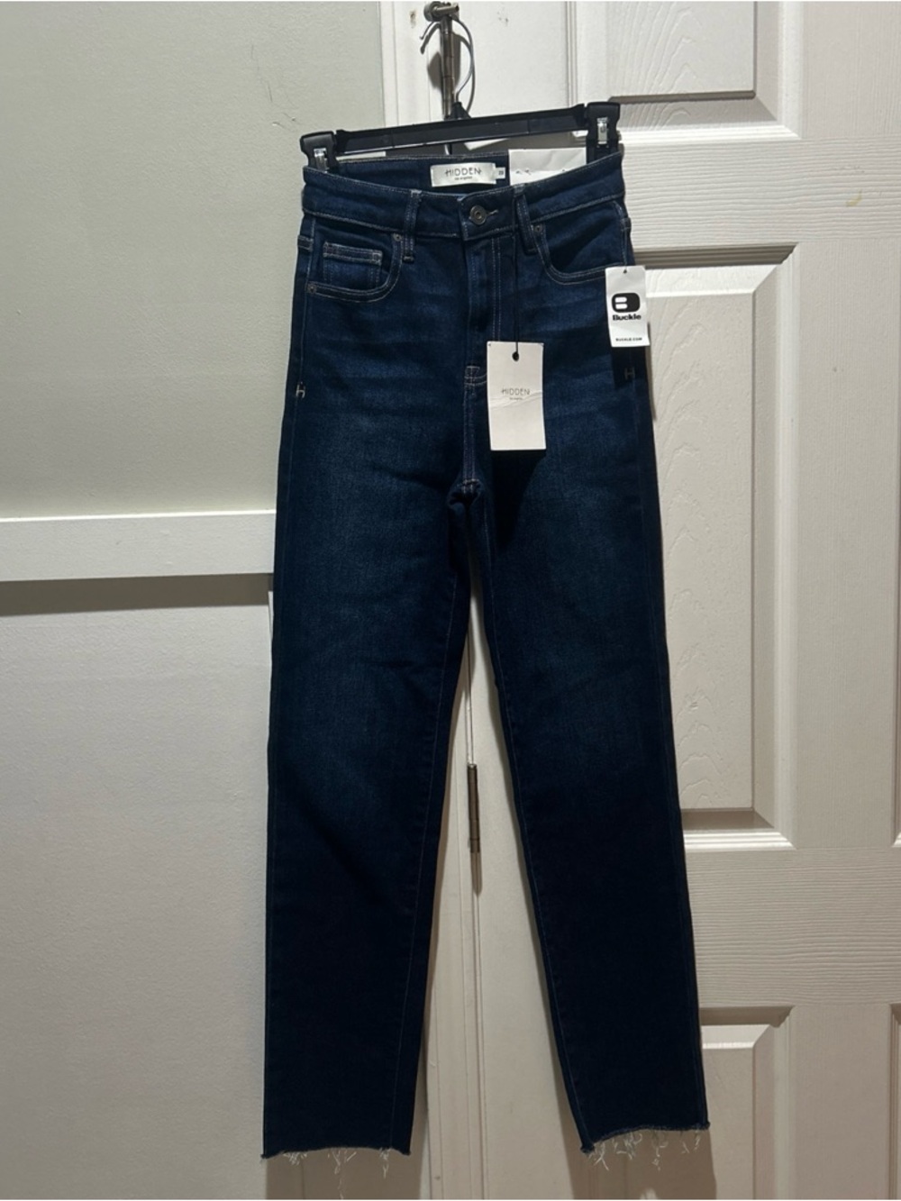 Hidden Jeans High Rise Straight Blue Medium Wash Denim Women Size 23 Tall NWT